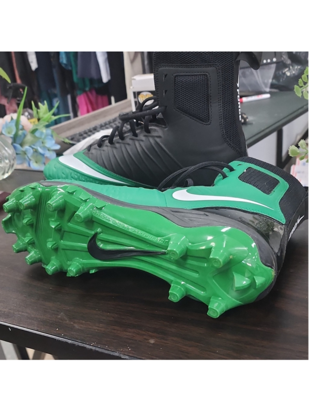 Nike Force Savage Green Football Cleats NEW WITHOUT BOX - Picture 4 of 7